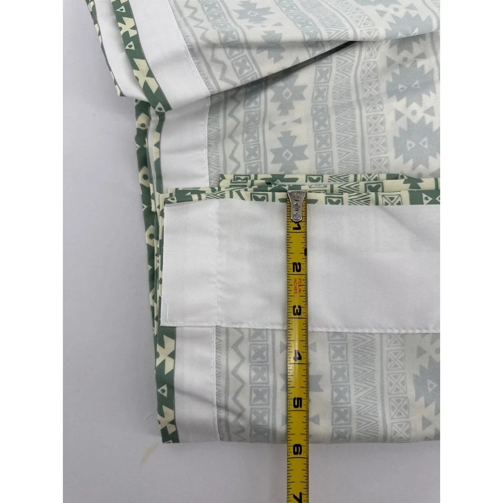 Ambesonne  Green Tribal Geometric Window Curtains 56x63 2 Panel Set Rod Pocket